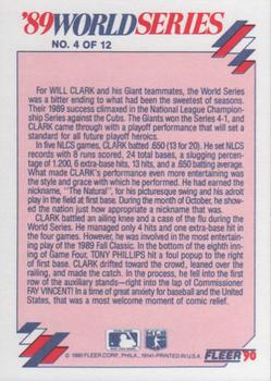 1990 Fleer - World Series #4 Clark Powers the Giants Into the Series Back