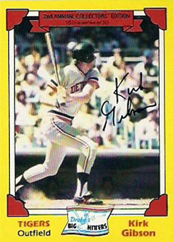 1982 Topps Drake's Big Hitters #15 Kirk Gibson Front