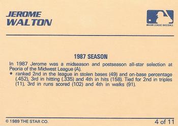 1989 Star Jerome Walton #4 Jerome Walton Back