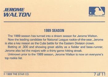 1989 Star Jerome Walton #7 Jerome Walton Back