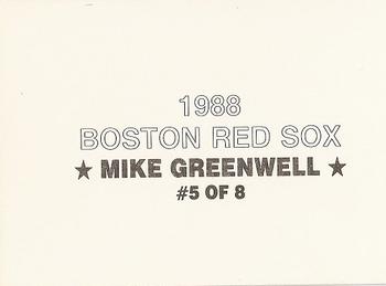 1988 Boston Red Sox (unlicensed) #5 Mike Greenwell Back