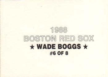 1988 Boston Red Sox (unlicensed) #6 Wade Boggs Back