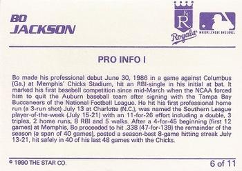 1990 Star Bo Jackson #6 Bo Jackson Back
