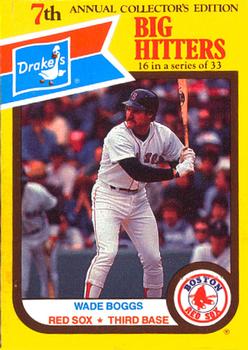 1987 Drake's Big Hitters Super Pitchers #16 Wade Boggs Front