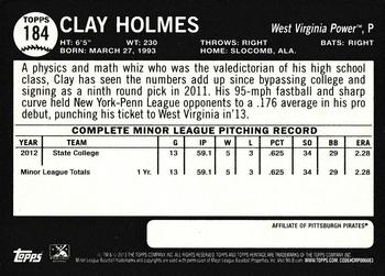 2013 Topps Heritage Minor League - Venezuelan #184 Clay Holmes Back