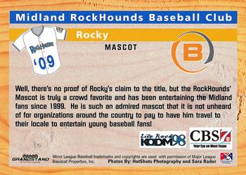 2009 Grandstand Midland RockHounds #NNO Rocky Back