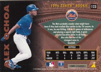 1996 Zenith #123 Alex Ochoa Back