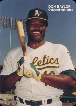 1988 Mother's Cookies Oakland Athletics #8 Don Baylor Front