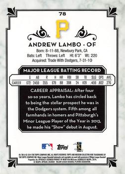 2014 Topps Museum Collection #78 Andrew Lambo Back