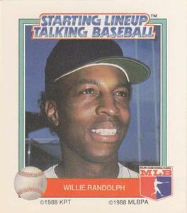 1988 Parker Brothers Starting Lineup Talking Baseball All-Stars #15 Willie Randolph Front