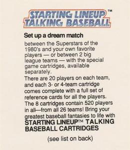 1988 Parker Brothers Starting Lineup Talking Baseball All-Stars #NNO Set up a dream match Front