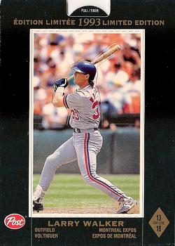 1993 Post Canada Limited Edition #13 Larry Walker Back