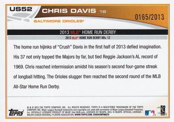 2013 Topps Update - Gold #US52 Chris Davis Back
