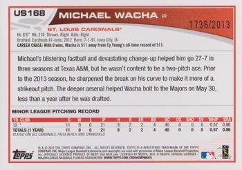 2013 Topps Update - Gold #US168 Michael Wacha Back