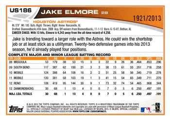 2013 Topps Update - Gold #US186 Jake Elmore Back