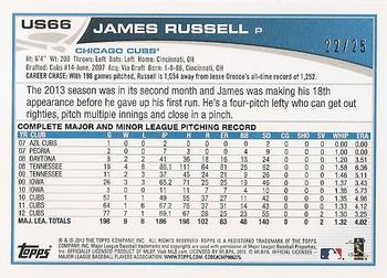 2013 Topps Update - Sapphire #US66 James Russell Back