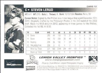2013 Choice Lehigh Valley IronPigs Update #12 Steven Lerud Back