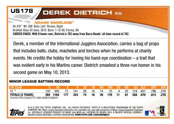 2013 Topps Update - Blue #US178 Derek Dietrich Back