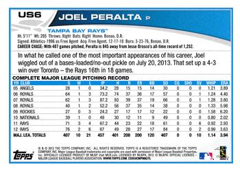 2013 Topps Update - Red #US6 Joel Peralta Back