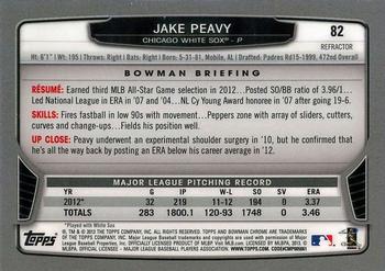 2013 Bowman Chrome - Green Refractors #82 Jake Peavy Back
