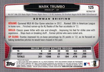2013 Bowman Chrome - Green Refractors #125 Mark Trumbo Back