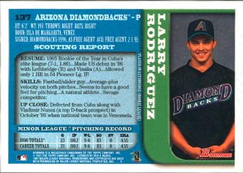 1997 Bowman #137 Larry Rodriguez Back