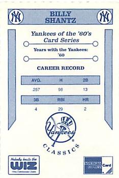 1992 The Wiz New York Yankees of the 60s #NNO Billy Shantz Back