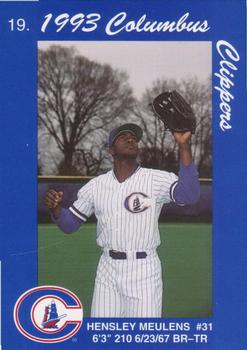 1993 Columbus Clippers Police #19 Hensley Meulens Front