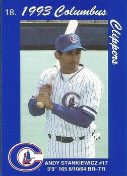 1993 Columbus Clippers Police #18 Andy Stankiewicz Front
