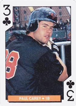 1994 Bicycle Baltimore Orioles Playing Cards #3♣ Paul Carey Front