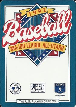 1992 Bicycle All-Stars Playing Cards #J♣ Sandy Alomar Jr. Back