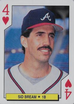 1992 U.S. Playing Card Co. Atlanta Braves Playing Cards #4♥ Sid Bream Front