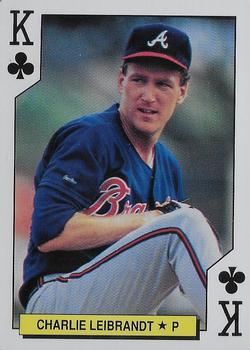 1992 U.S. Playing Card Co. Atlanta Braves Playing Cards #K♣ Charlie Leibrandt Front
