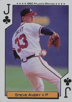 1992 Bicycle Atlanta Braves World Series Playing Cards #J♣ Steve Avery Front