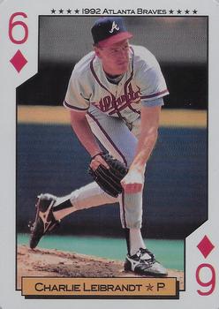 1992 Bicycle Atlanta Braves World Series Playing Cards #6♦ Charlie Leibrandt Front
