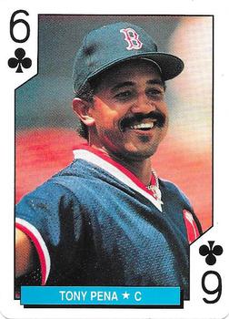 1992 U.S. Playing Card Co. Boston Red Sox Playing Cards #6♣ Tony Pena Front