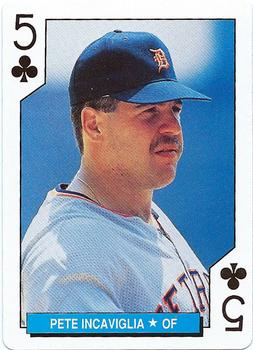 1992 U.S. Playing Card Co. Detroit Tigers Playing Cards #5♣ Pete Incaviglia Front