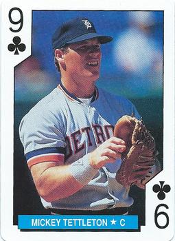 1992 U.S. Playing Card Co. Detroit Tigers Playing Cards #9♣ Mickey Tettleton Front