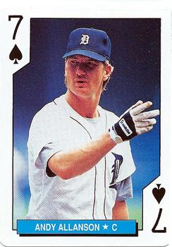 1992 U.S. Playing Card Co. Detroit Tigers Playing Cards #7♠ Andy Allanson Front