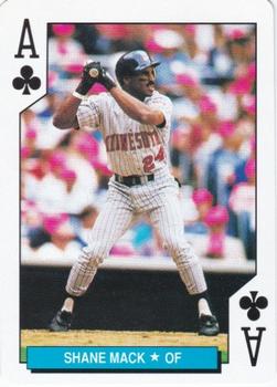 1992 U.S. Playing Card Co. Minnesota Twins Playing Cards #A♣ Shane Mack Front