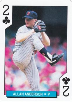 1992 U.S. Playing Card Co. Minnesota Twins Playing Cards #2♣ Allan Anderson Front