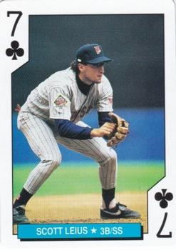 1992 U.S. Playing Card Co. Minnesota Twins Playing Cards #7♣ Scott Leius Front