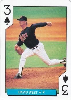 1992 U.S. Playing Card Co. Minnesota Twins Playing Cards #3♠ David West Front