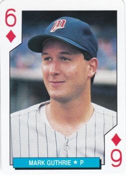 1992 U.S. Playing Card Co. Minnesota Twins Playing Cards #6♦ Mark Guthrie Front