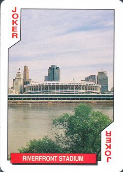 1993 Bicycle Cincinnati Reds Playing Cards #JOKER Riverfront Stadium Front