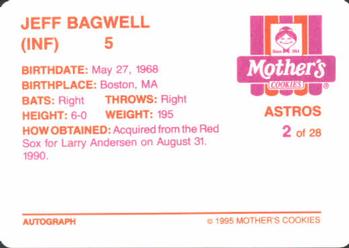1995 Mother's Cookies Houston Astros #2 Jeff Bagwell Back