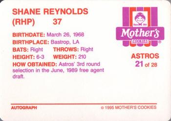 1995 Mother's Cookies Houston Astros #21 Shane Reynolds Back