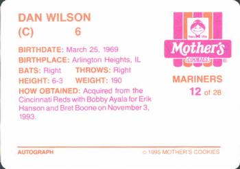 1995 Mother's Cookies Seattle Mariners #12 Dan Wilson Back