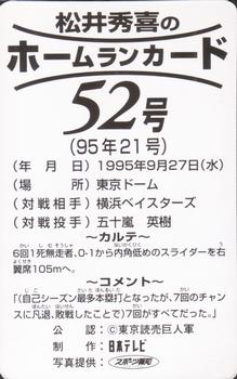 1995 NTV Hideki Matsui Homerun Cards #52 Hideki Matsui Back