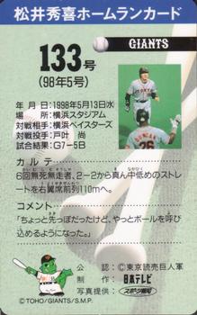 1998 NTV Hideki Matsui Homerun #133 Hideki Matsui Back